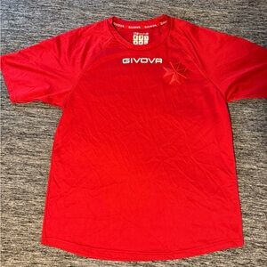Givova Malta Training Shirt Large Red Short Sleeve Men's